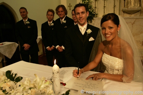 Bianca & Anthony signing certificate